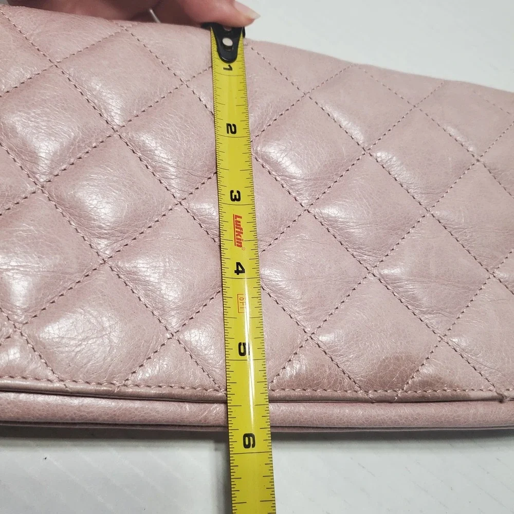 HOBO International Light‎ Pink Quilted Leather Clutch Wallet Shoulder Bag